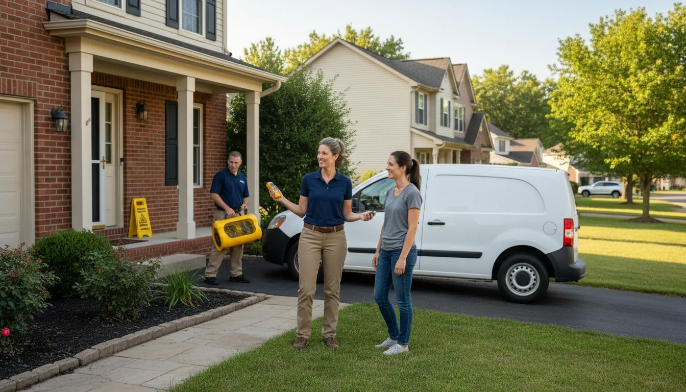 Residential water damage restoration in Drums, PA